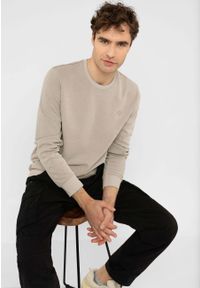 Volcano - Bluza bawełniana B-LORENC. Typ kołnierza: bez kaptura. Kolor: kremowy. Materiał: bawełna. Styl: klasyczny #1