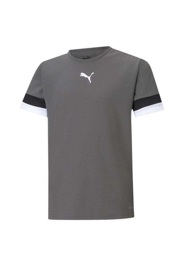Koszulka piłkarska dla dzieci Puma teamRISE Jersey Jr. Kolor: wielokolorowy, czarny, szary. Materiał: jersey. Sport: piłka nożna
