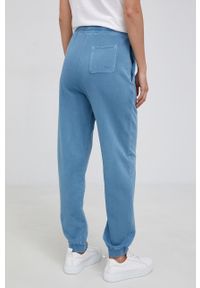 Pepe Jeans Spodnie bawełniane Audrey damskie melanżowe. Stan: podwyższony. Kolor: niebieski. Materiał: bawełna. Wzór: melanż
