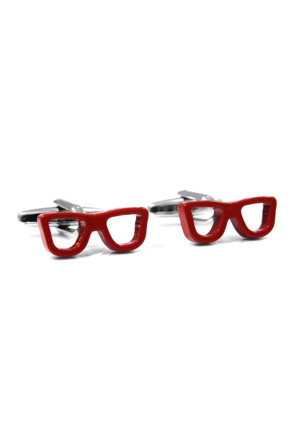 Modini - Spinki do mankietów - czerwone okulary U88. Kolor: czerwony