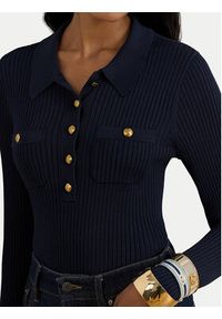Lauren Ralph Lauren - LAUREN RALPH LAUREN Sweter 200P03459001 Granatowy Slim Fit. Kolor: niebieski. Materiał: wiskoza #4