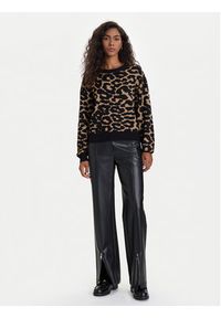 Vero Moda Sweter Siljeanimal 10330808 Brązowy Regular Fit. Kolor: brązowy. Materiał: wiskoza #5