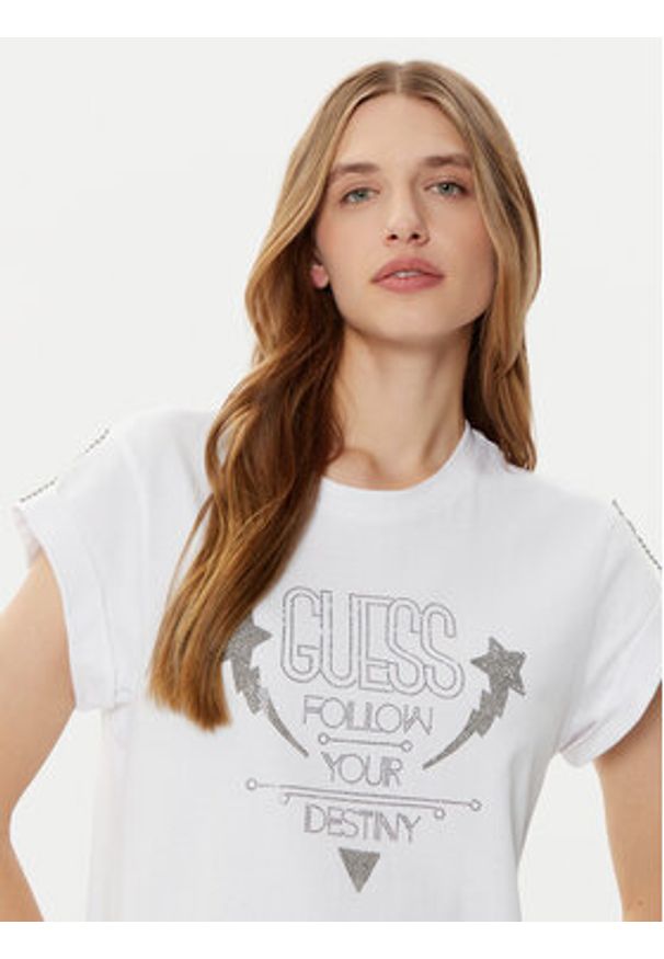 Guess T-Shirt W5RI06 I3Z14 Biały Regular Fit. Kolor: biały. Materiał: bawełna