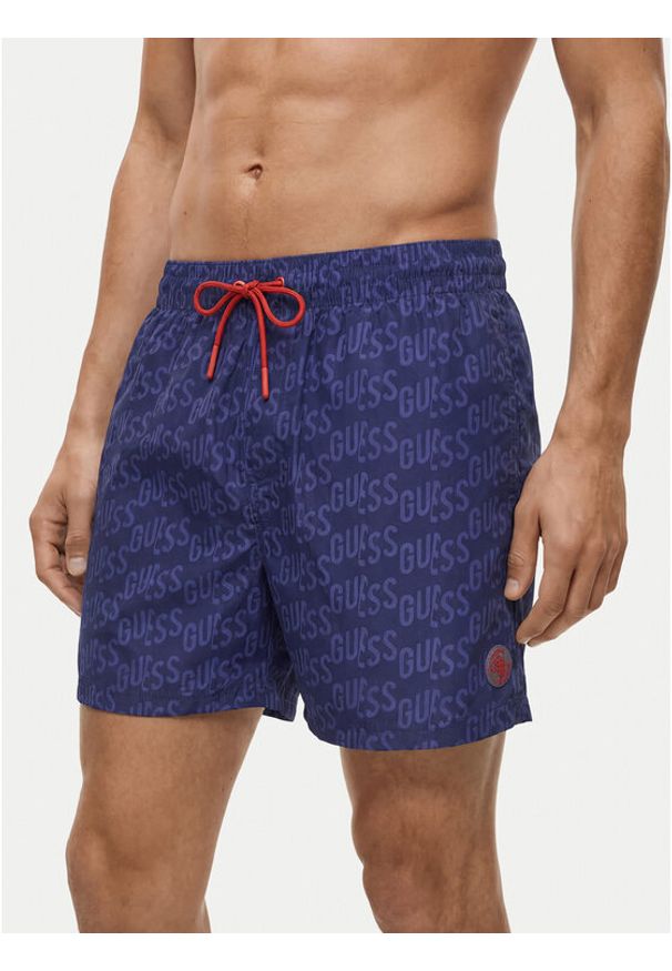 Guess Szorty kąpielowe F6GT12 WG2A2 Niebieski Regular Fit. Kolor: niebieski. Materiał: syntetyk
