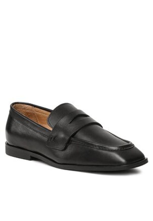 Gino Rossi - GINO ROSSI Mokasyny PENELOPE-01 Czarny. Kolor: czarny. Materiał: skóra