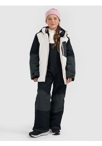 4f - 4F Kurtka snowboardowa membrana 10000 dziewczęca - biała 164 (13-14 lat). Kolor: biały. Materiał: poliester, materiał. Sezon: lato. Styl: sportowy #2