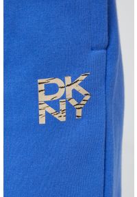 DKNY - Dkny - Spodnie. Kolor: niebieski. Wzór: nadruk #4