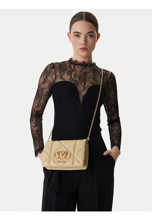 Love Moschino - LOVE MOSCHINO Torebka JC4043PP1OLC0129 Beżowy. Kolor: beżowy. Materiał: skórzane