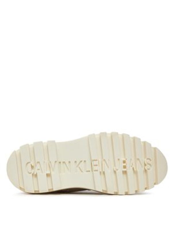 Calvin Klein Jeans Trapery Chunky Laceup Lth Mg Sat YW0YW01285 Beżowy. Kolor: beżowy. Materiał: skóra