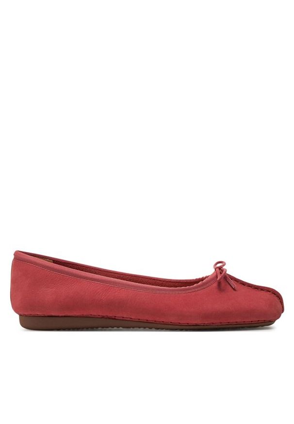 Clarks Baleriny Freckle Ice 26176285 Różowy. Kolor: różowy. Materiał: nubuk, skóra