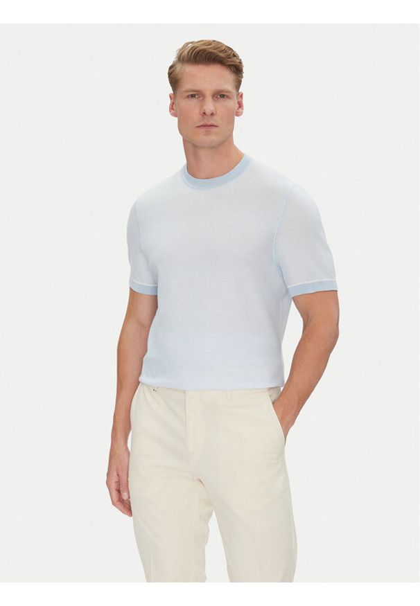 BOSS T-Shirt Jianfranco 50537642 Błękitny Regular Fit. Kolor: niebieski. Materiał: bawełna