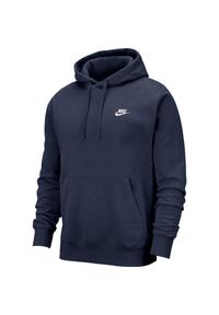Nike - Męska Bluza Z Kapturem NSW Club. Typ kołnierza: kaptur. Kolor: niebieski