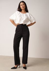 Born2be - Czarne Proste Spodnie Garniturowe VICES z Wysokim Stanem Zellryna. Stan: podwyższony. Kolor: czarny. Styl: klasyczny #1