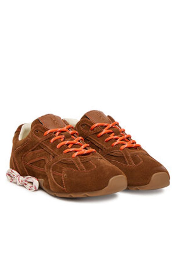 Nokwol Sneakersy Atlas Brązowy. Kolor: brązowy. Materiał: zamsz, skóra