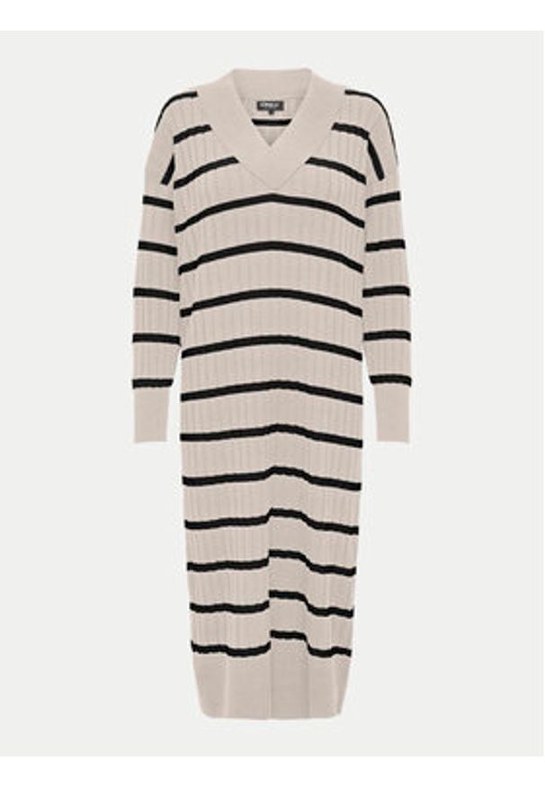 only - ONLY Sukienka dzianinowa New Tessa 15236372 Beżowy Relaxed Fit. Kolor: beżowy. Materiał: syntetyk