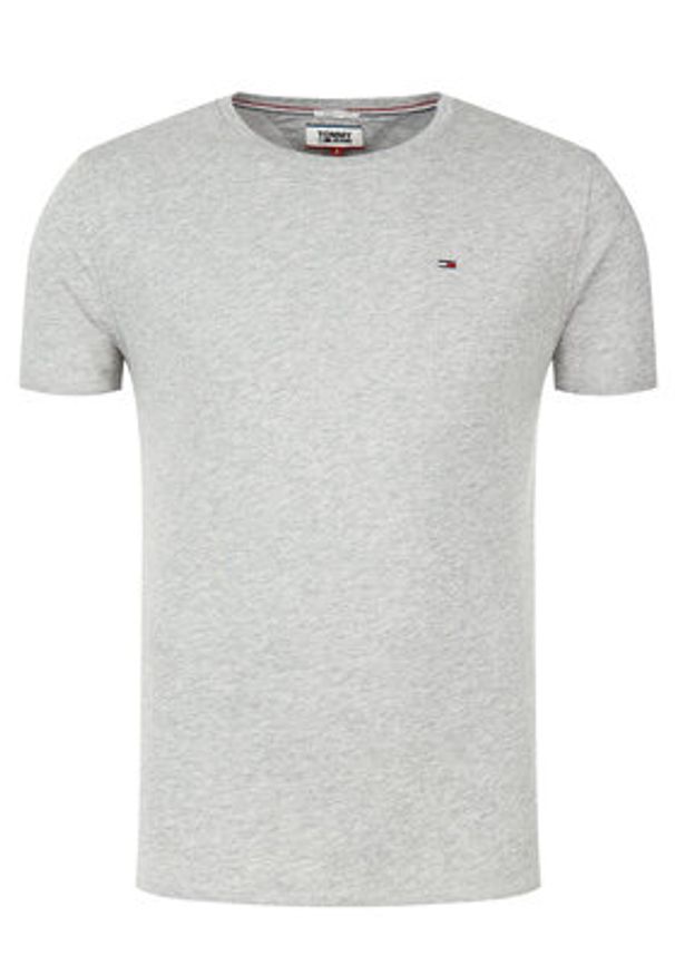 Tommy Jeans T-Shirt DM0DM04411 Szary Slim Fit. Kolor: szary. Materiał: bawełna