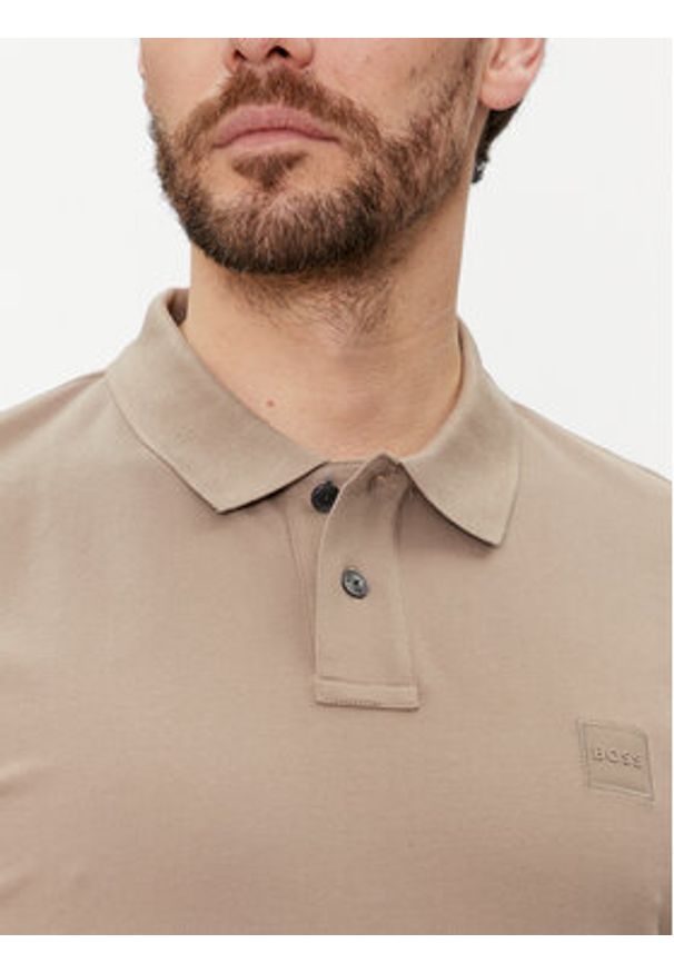 BOSS - Boss Polo Passenger 50507803 Brązowy Slim Fit. Typ kołnierza: polo. Kolor: brązowy. Materiał: bawełna