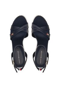 TOMMY HILFIGER - Tommy Hilfiger Sandały Im Raffia Sandal FW0FW08224 Granatowy. Kolor: niebieski. Materiał: skóra #3