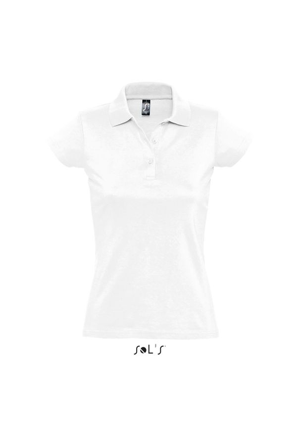 SOL'S - Damska koszulka polo Sol's Prescott. Okazja: na co dzień. Typ kołnierza: polo. Kolor: biały. Styl: casual