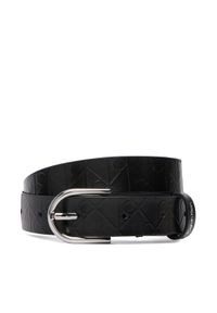 Calvin Klein Pasek Damski Round Buckle Debossed LV04F7143G Czarny. Kolor: czarny. Materiał: skóra #1