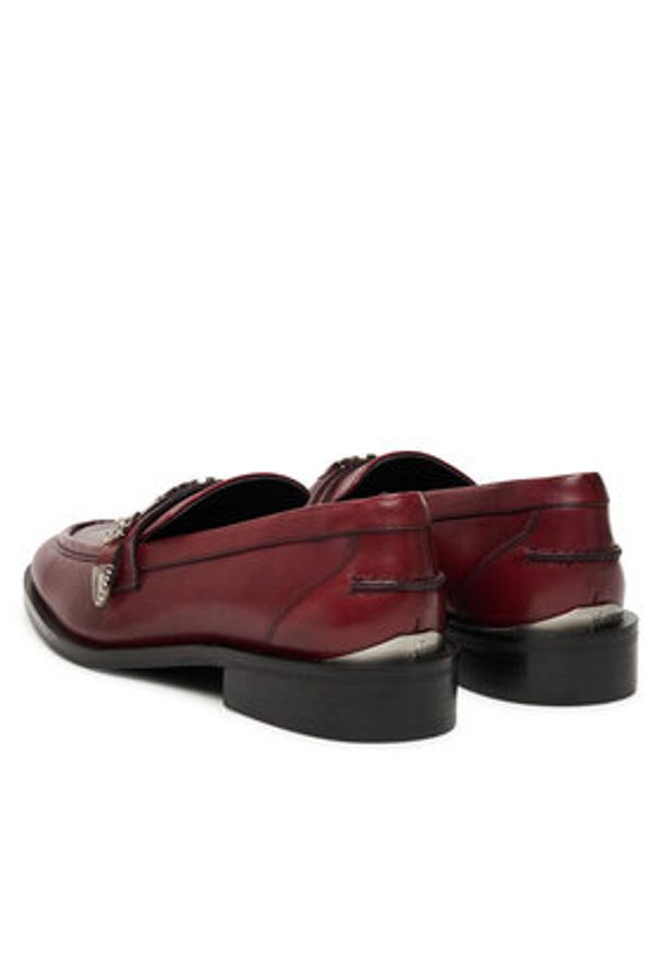 Bronx Loafersy Next Wagon 66652-US Bordowy. Kolor: czerwony. Materiał: skóra