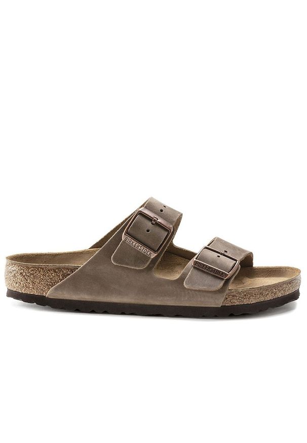 Klapki Birkenstock Arizona 352201 - brązowe. Okazja: na co dzień. Zapięcie: pasek. Kolor: brązowy. Materiał: welur, skóra, nubuk. Szerokość cholewki: normalna. Wzór: paski. Sezon: lato