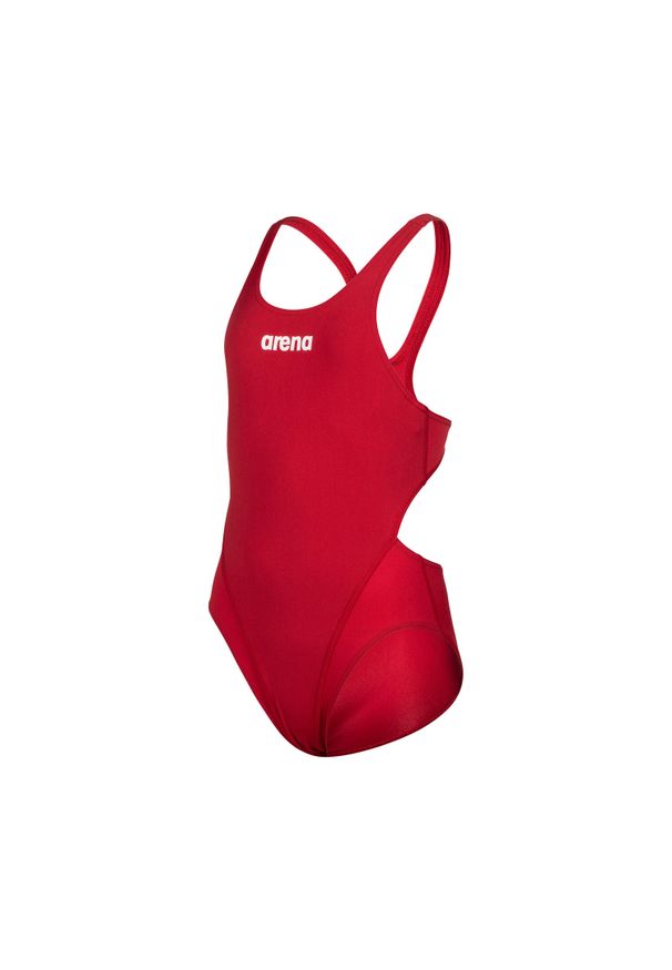 Dziewczęcy jednoczęściowy kostium kąpielowy Arena Team Tech Solid. Kolor: wielokolorowy, biały, czerwony