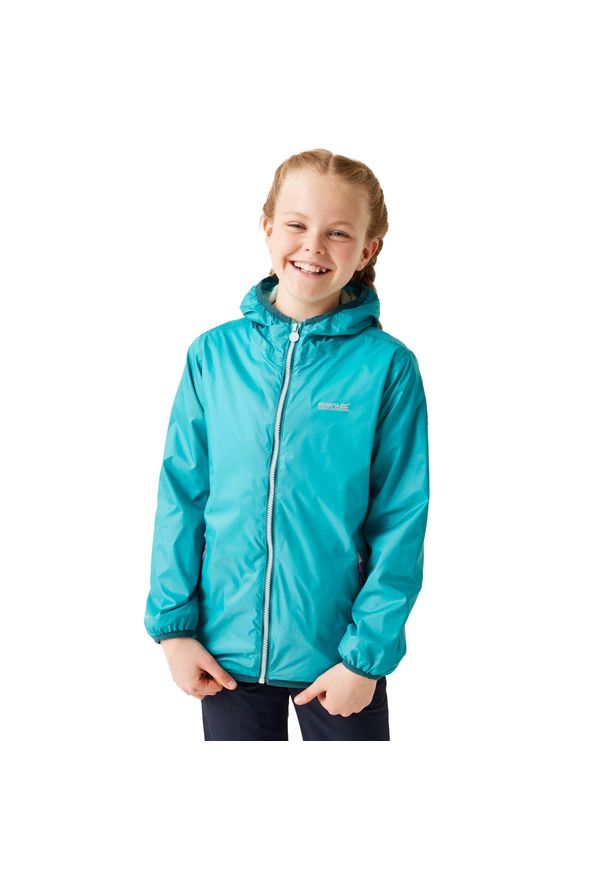 Regatta - Dziecięca Kurtka Przeciwdeszczowa Lever II. Kolor: niebieski. Styl: sportowy. Sport: turystyka piesza