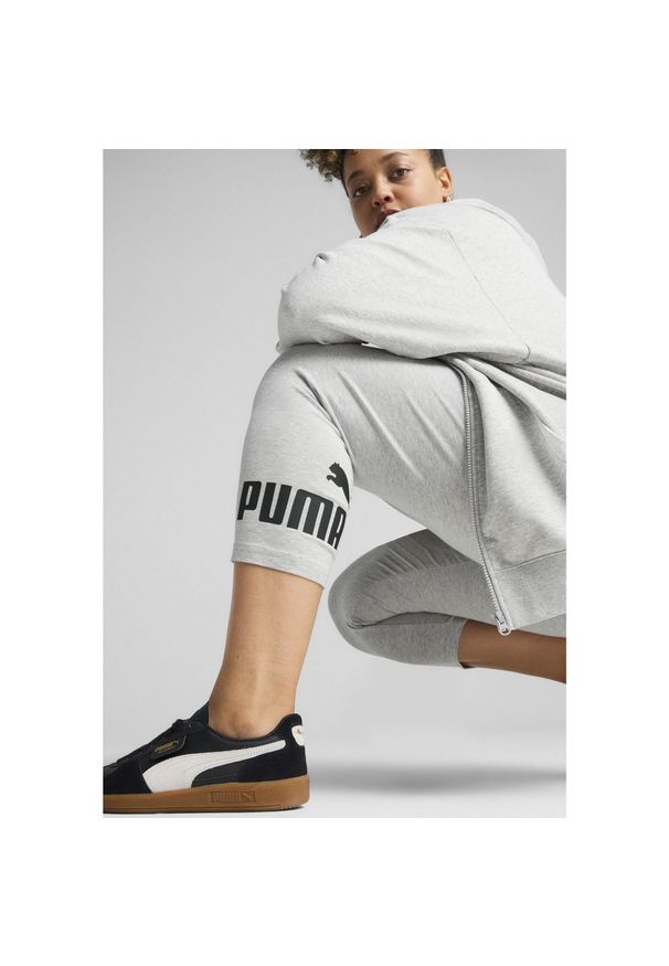 Puma - Damskie legginsy 3/4 z małym logo No. 1 ESS PUMA Light Gray Heather. Kolor: szary. Materiał: guma. Wzór: nadruk
