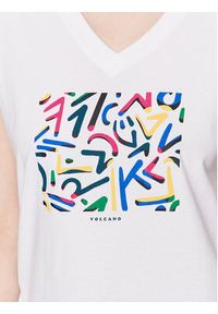 Volcano T-Shirt T-Abstract L02156-S23 Biały Regular Fit. Kolor: biały. Materiał: bawełna #3