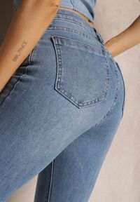 Renee - Niebieskie Casualowe Skinny Jeansy na Suwak Nelantha. Okazja: na co dzień. Kolor: niebieski. Styl: casual #4