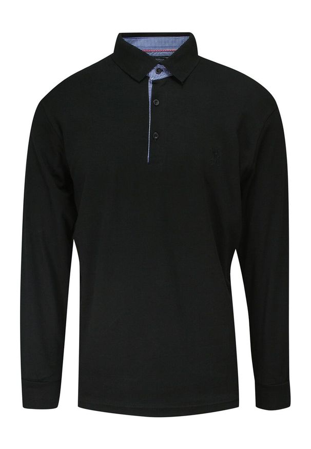 Expoman - Koszulka Polo, Czarna, Longsleeve z Kołnierzykiem, Długi Rękaw, Męski -EXPOMAN. Okazja: na co dzień. Typ kołnierza: polo. Kolor: czarny. Materiał: bawełna. Długość rękawa: długi rękaw. Długość: długie. Styl: casual
