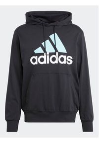 Adidas - adidas Bluza Essentials Logo Hoodie IJ8574 Czarny Regular Fit. Kolor: czarny. Materiał: bawełna #3