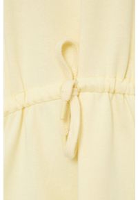 medicine - Medicine sukienka bawełniana kolor żółty mini oversize. Kolor: żółty. Materiał: bawełna. Długość rękawa: długi rękaw. Wzór: gładki. Typ sukienki: oversize. Długość: mini