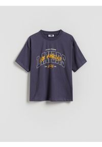 Reserved - T-shirt Los Angeles Lakers NBA - ciemnofioletowy. Kolor: fioletowy. Materiał: dzianina, bawełna #1