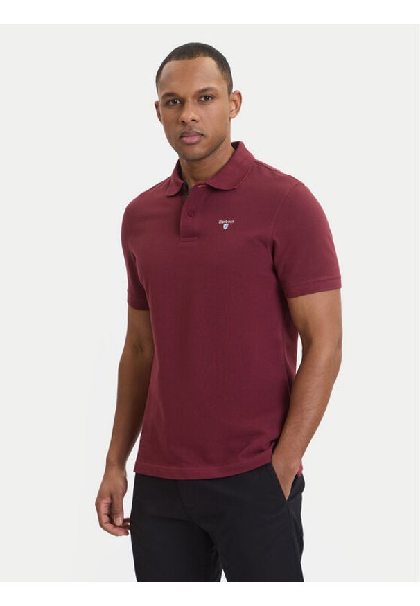 Barbour Polo Tartan MML0012RE53 Bordowy Tailored Fit. Typ kołnierza: polo. Kolor: czerwony. Materiał: bawełna