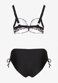 Born2be - Czarne Bikini w Panterkę Biustonosz i Majtki Figi ze Ściągaczem Linuria. Kolekcja: plus size. Kolor: czarny. Wzór: motyw zwierzęcy #4