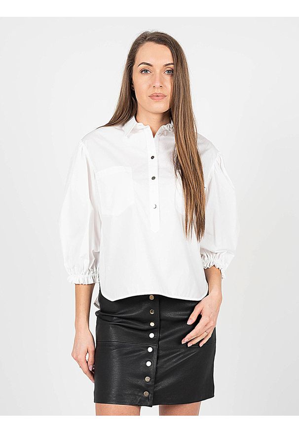 Pinko Koszula "Accattivare" | 1V10M2 Y7N5 | Accattivare | Kobieta | Biały. Kolor: biały. Materiał: bawełna. Długość rękawa: długi rękaw. Długość: długie