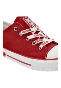 Big-Star - Czerwone Trampki Big Star Dziecięce Sznurowane Buty. Okazja: na uczelnię. Kolor: czerwony. Materiał: materiał. Szerokość cholewki: normalna. Wzór: aplikacja #3