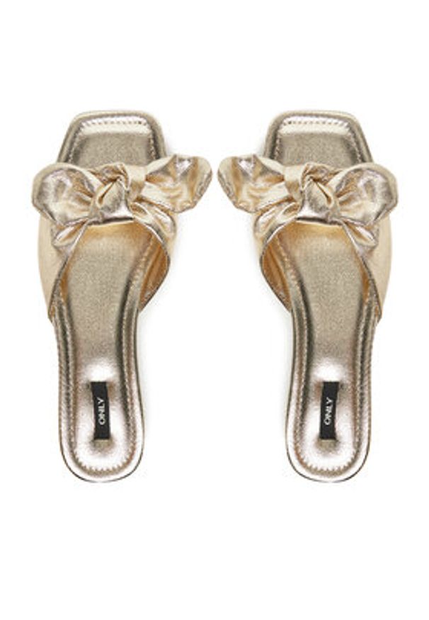 ONLY Shoes Klapki Onlmillie-3 Złoty. Kolor: złoty. Materiał: skóra