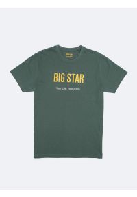 Big-Star - Koszulka męska o klasycznym kroju zielona Bruno 300. Okazja: na co dzień. Kolor: zielony. Materiał: bawełna. Wzór: nadruk. Styl: klasyczny #5