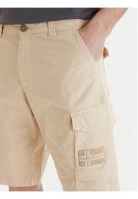 Napapijri Szorty materiałowe N-Horton NP0A4HOS Beżowy Regular Fit. Kolor: beżowy. Materiał: bawełna #3