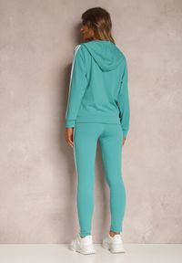 Renee - Zielony Komplet Dresowy 3-częściowy z Lampasami Fevina. Kolekcja: plus size. Kolor: zielony. Materiał: dresówka. Sport: fitness #4