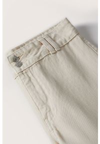 mango - Mango jeansy Culotte damskie medium waist. Kolor: beżowy