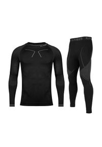 Bielizna termoaktywna trekkingowa męska Alpinus Tactical Base Layer Set. Kolor: czarny. Długość rękawa: długi rękaw