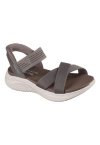 skechers - Sandały Skechers Ultra Flex 3.0 - Nev, Kobiety. Kolor: szary. Materiał: tkanina