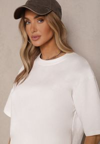 Renee - Biały Basicowy T-shirt z Bawełny Meranissea. Okazja: na co dzień. Kolor: biały. Materiał: bawełna. Styl: klasyczny, casual #5