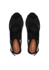 TOMMY HILFIGER - Tommy Hilfiger Espadryle Flag High Wedge Espad Slingback FW0FW08597 Czarny. Kolor: czarny. Materiał: materiał #3