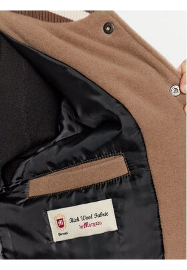 Mercer Amsterdam Kurtka bomber Unisex The All Out Varsity MEAP231007 Beżowy Regular Fit. Kolor: beżowy. Materiał: wełna