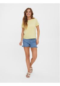 Vero Moda T-Shirt Paula 10243889 Żółty Regular Fit. Kolor: żółty. Materiał: bawełna #5